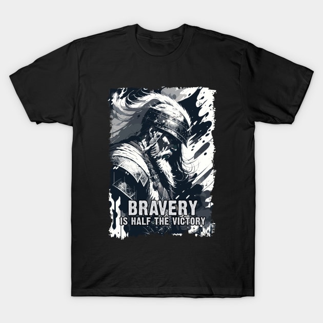 Viking warrior illustration Embark on a journey to the ancient realms of valor and strength T-Shirt by Naumovski